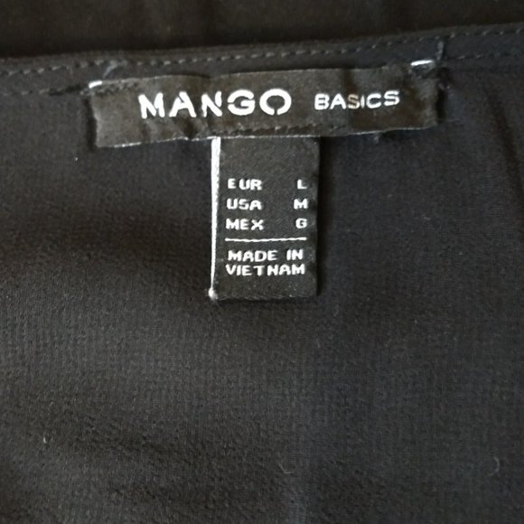 Mango Pleated Sheer Long Sleeved Blouse, Size L - Picture 8 of 8